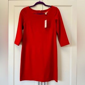 New with Tags BR long sleeve red dress, fitted, shift style